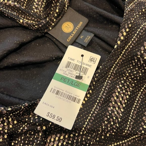 JM Collection NWT Scoop Neck 3/4 Sleeve Blouse Size PL - Picture 7 of 7